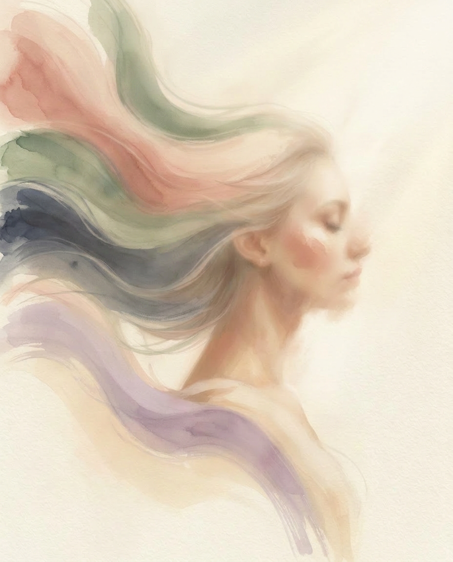 Woman in soft morning light by a window